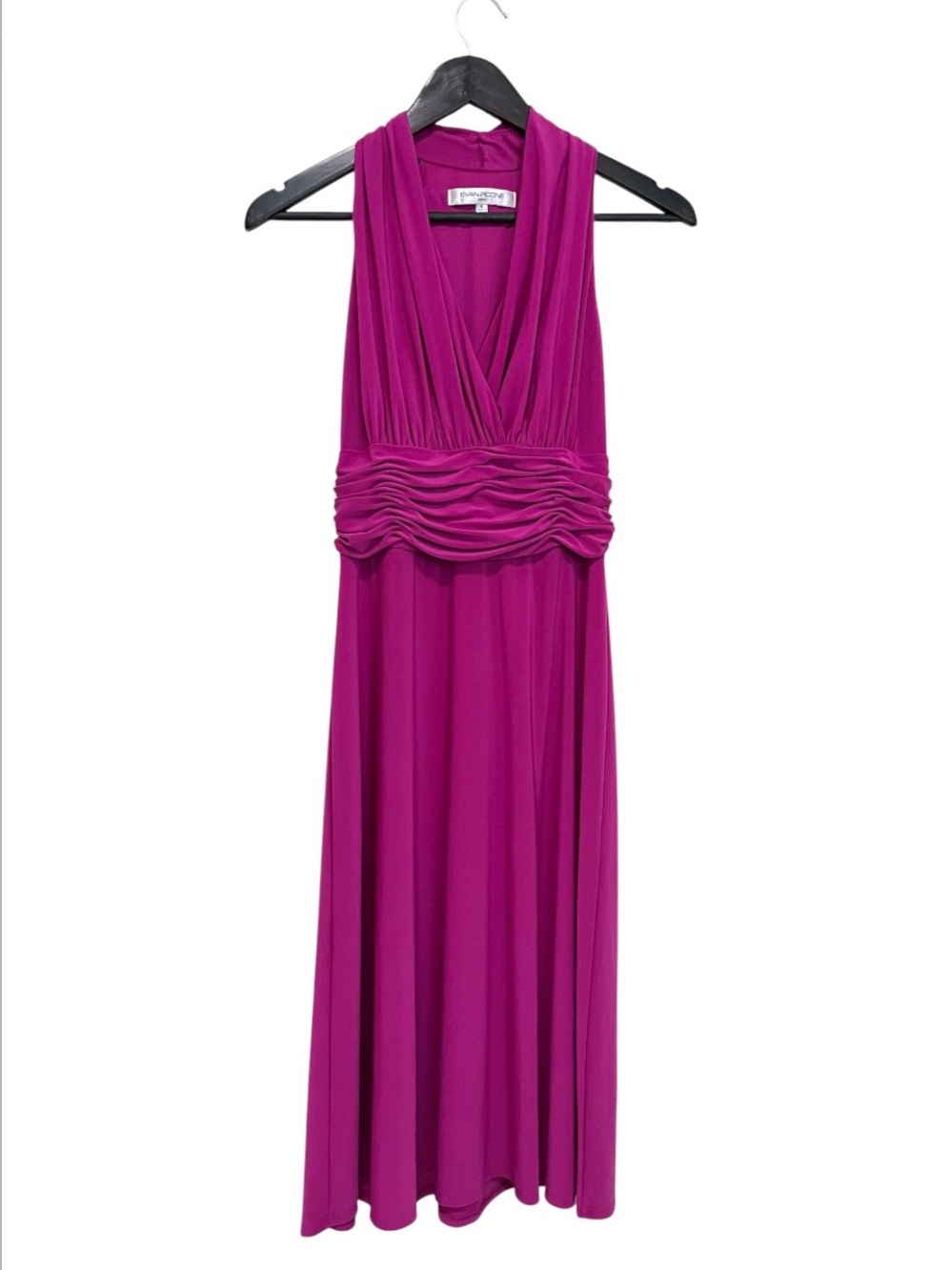 Evan Picone Fuchsia Surplice Sleeveless Dress